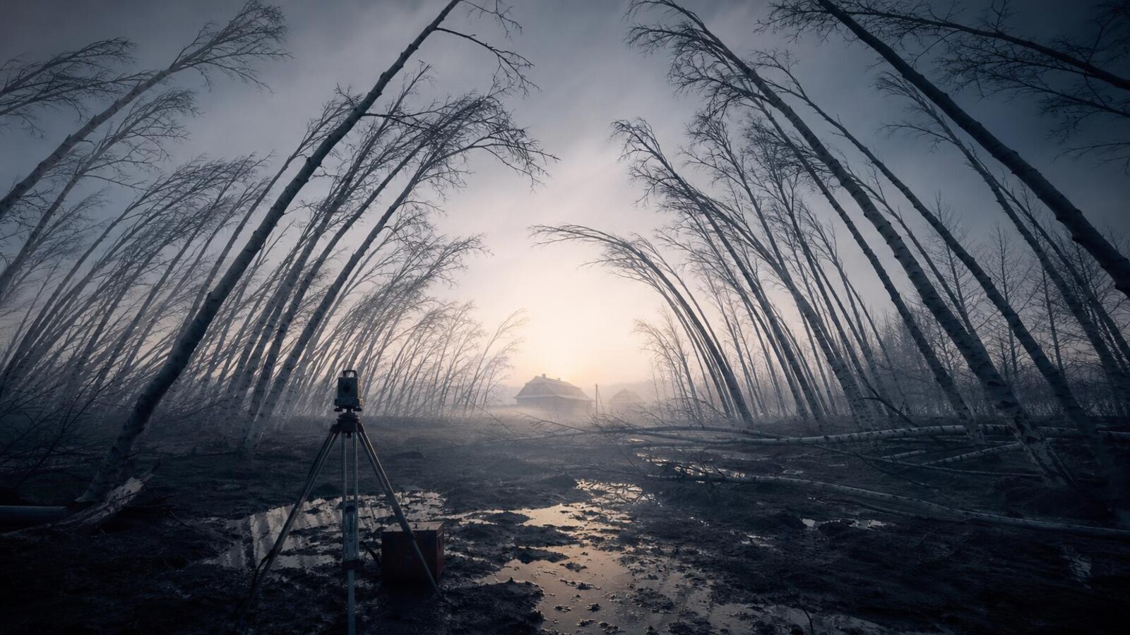 Gli alberi piegati tutti verso casa