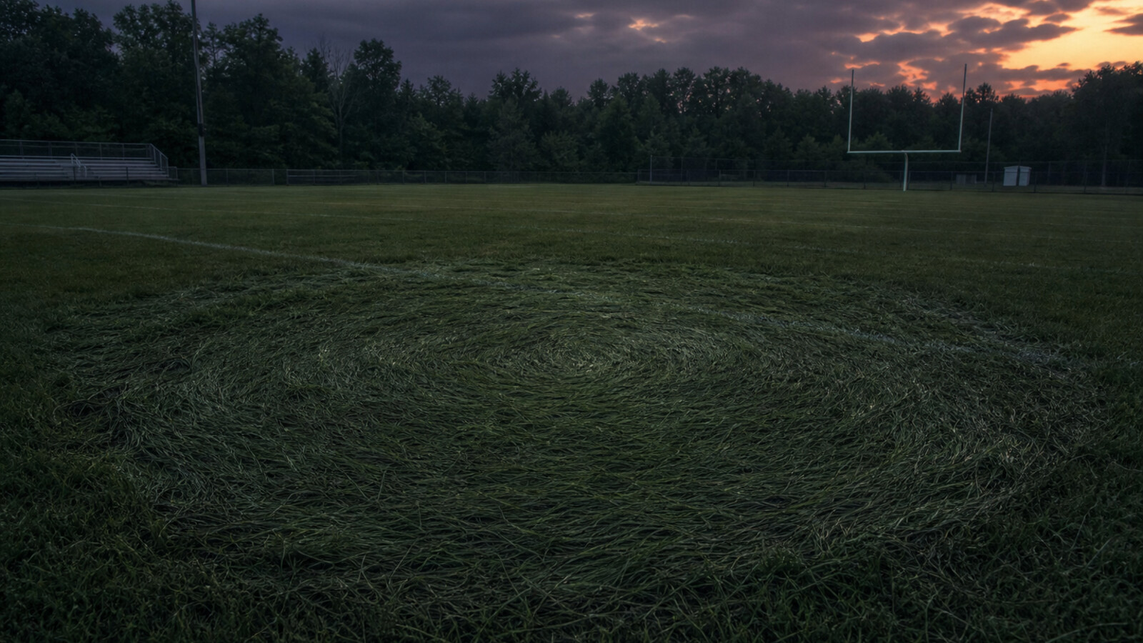 La luce verde sopra il campo sportivo